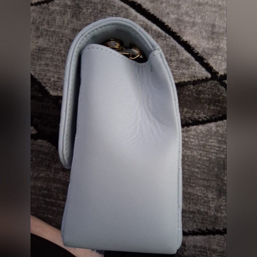 Quilted Light Blue Chain Shoulder Bag - Picture 13 of 16
